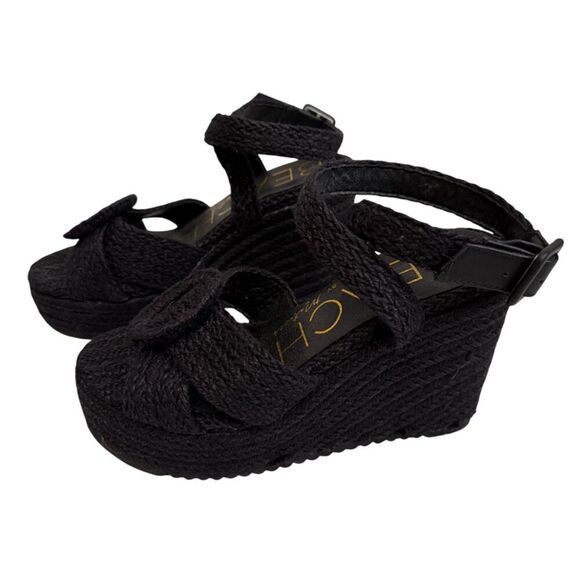 Beach by Matisse Black Jute Platform Sandals Size 8 - Picture 3 of 11